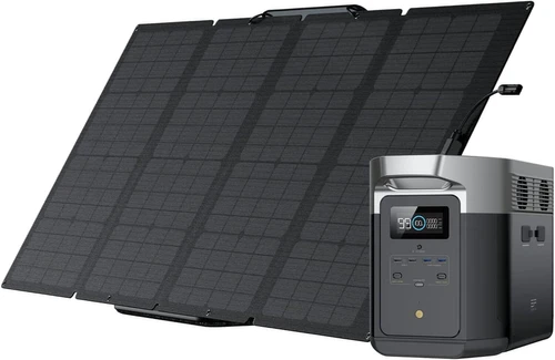 קיט סולארי ECOFLOW - תחנת כח DELTA2 קיבולת 1Kwh -הספק 1.8KW + פאנל סולארי מתקפל 400W דגם EFDELTA2-400WFOLD יצרן ECOFLOW
