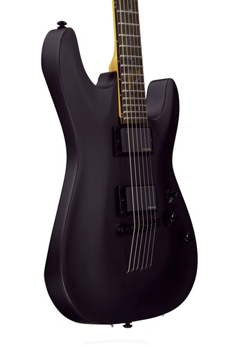 גיטרה חשמלית שחורה Schecter Damien-6 Satin Black EMG-hz