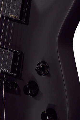 גיטרה חשמלית שחורה Schecter Damien-6 Satin Black EMG-hz