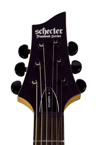 גיטרה חשמלית שחורה Schecter Damien-6 Satin Black EMG-hz