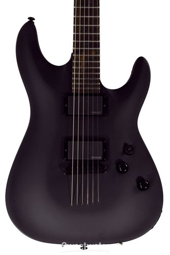 גיטרה חשמלית שחורה Schecter Damien-6 Satin Black EMG-hz