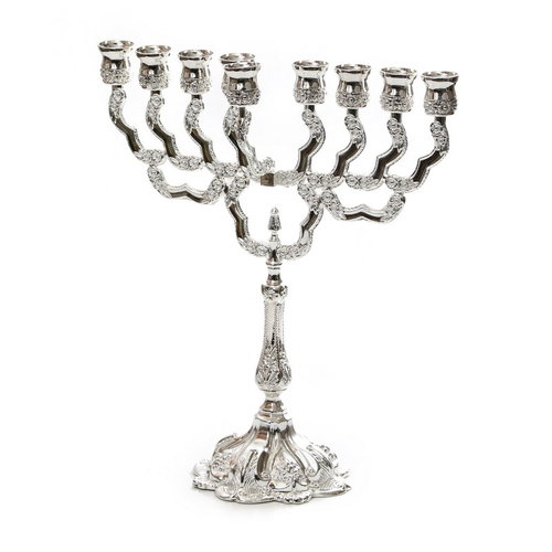 חנוכיה מוכספת שושנים 30סמ