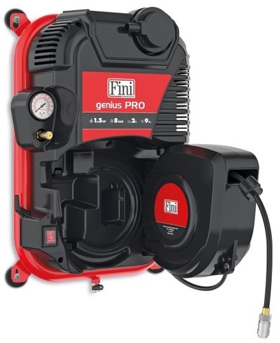 מדחס 1.5 כ’’ס משולב גלגלת אויר אורך צינור אויר 9 מטר FINI