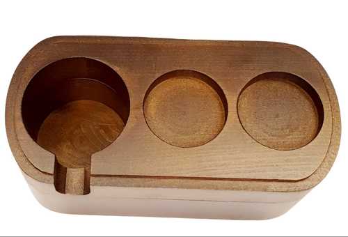 מתקן לדוחסן ולפורטופילטר מעץ כולל קופסת דפיקה