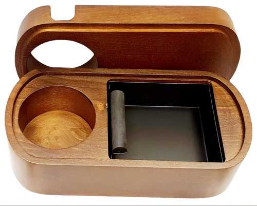 מתקן לדוחסן ולפורטופילטר מעץ כולל קופסת דפיקה