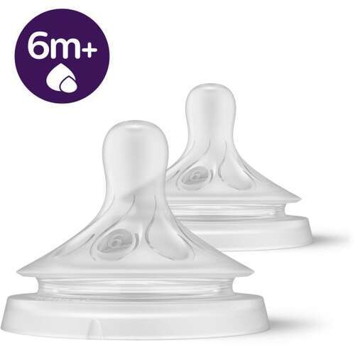 זוג פטמות האכלה לבקבוקי Avent Natural Response - גילאי 6+, זרימה שלב 6