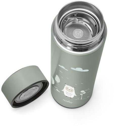 בקבוק / תרמוס טרמי 500 מ''ל עם נעילת וואקום ותצוגת טמפרטורה דיגיטלית - אפרפר ינשוף