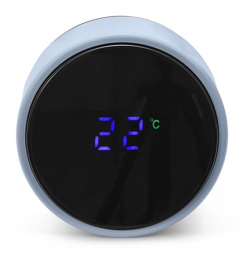 בקבוק / תרמוס טרמי 500 מ''ל עם נעילת וואקום ותצוגת טמפרטורה דיגיטלית - אפרפר ינשוף