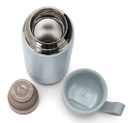 בקבוק/תרמוס טרמי 400 מ''ל עם שסתום לחץ, כוס שתייה ורצועת נשיאה  - אפור שועל