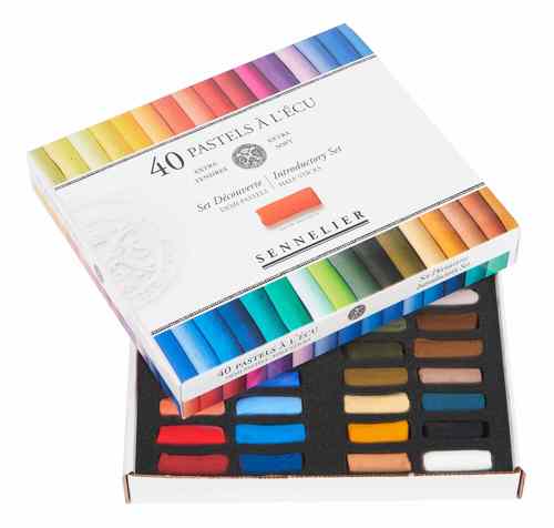 סט חצאי פסטל יבש 40 pastels à l'écu סנלייה