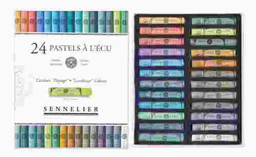 סט 24 פסטל יבש גווני נוף Pastel à l'écu 