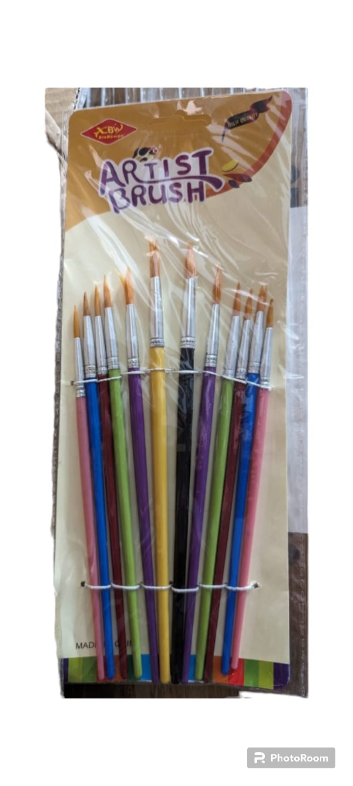סט 12 מכחולים דקים צבעוניים