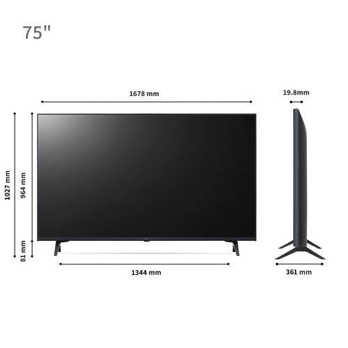 טלוויזיה חכמה 75 אינץ' ברזולוציית 4K LG UHD דגם: 75UR78006LL