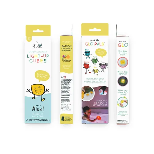 חברים זוהרים באמבטיה - ארבע קוביות זוהרות במים אלכס Alex