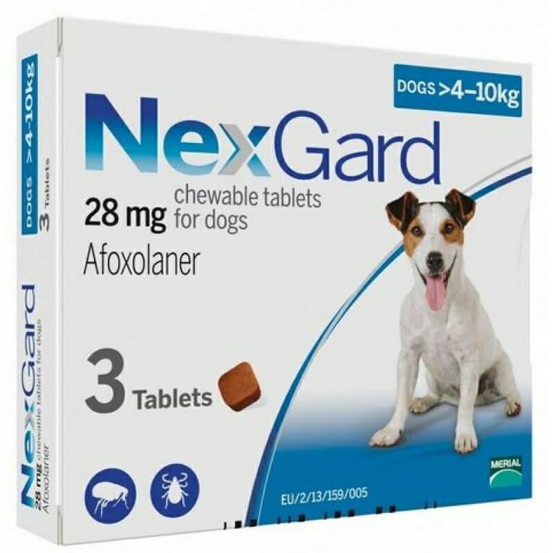 נקסגארד לכלבים במשקל 4-10 ק"ג NexGard