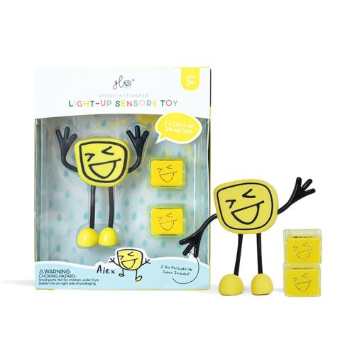 חברים זוהרים באמבטיה - שתי קוביות זוהרות במים ובובת חבר אלכס Alex