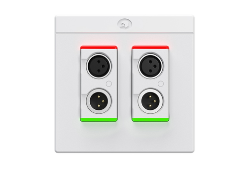 פאנל חיבור קיר לבן xIO XLR 2X2 