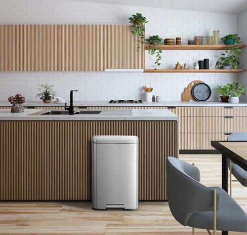 פח אשפה מלבני 50 ליטר נירוסטה מט אקו | ECO MADISON   