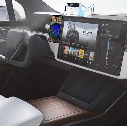 מעמד נשלף נסתר לטסלה עבור טלפון נייד תואם MagSafe עםבלי טעינה אלחוטית