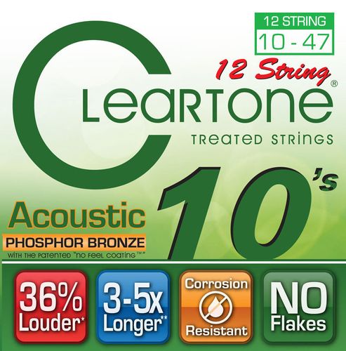 סט מיתרים לגיטרה אקוסטית 12 מיתרים Cleartone 741012 EMP Phosphor Bronze 10-47