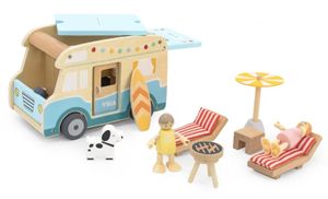 מכונית קמפינג מעץ עם שלל אביזרים ו 2 דמויות
