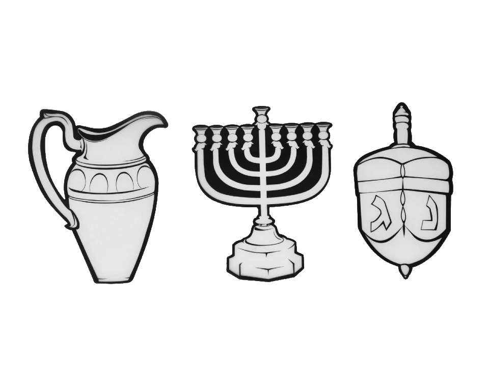 שקפים ליצירה - סמלי חנוכה - 18 יח