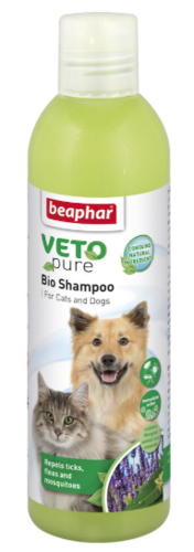 VETO PURE - שמפו דוחה פרעושים וקרציות לכלבים וחתולים 250 מ"ל ביאפאר ...