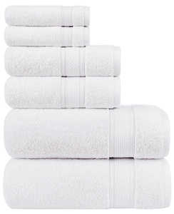 סט 6 מגבות Cotton castle לבן 