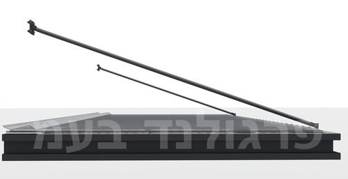 פרגולות אלומיניום יוקרתית : הייטק פרימיום ROYAL CROWN תלויה המשלבת כתר היקפי U 120*50 , הצללה במראה פסים והגנה בפני גשם