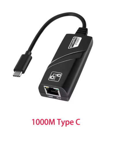 כבל מתאם רשת חיבור USB TYPE C לכבל רשת RJ45