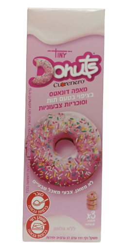  מאפה דונאטס בציפוי בטעם תות וסוכריות צבעוניות 111 גרם ללא גלוטן