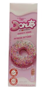 מאפה דונאטס בציפוי בטעם תות וסוכריות צבעוניות 111 גרם ללא גלוטן