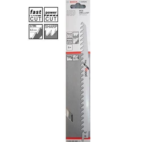 סט 5 מסוריות למסור חרב לעץ BOSCH 1542K בוש