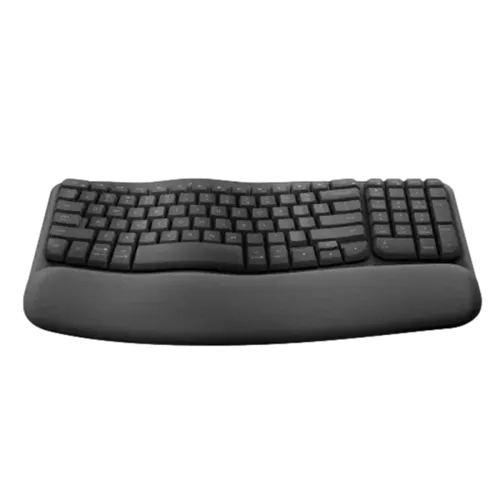 מקלדת ארגונומית אלחוטית Logitech WAVE KEYS-בצבע שחור