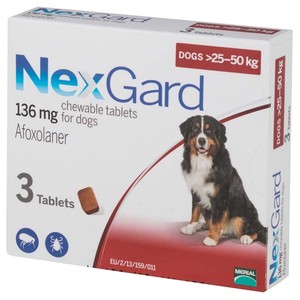 נקסגארד לכלבים במשקל 25-50 קג NexGard