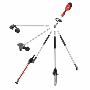  סט מולטי QUIK-LOK עם ראש חרמש +מסור +מגזמת +גוזם שוליים +מאריך +שתי סוללות 5 אמפר Milwaukee 2825-20ST 