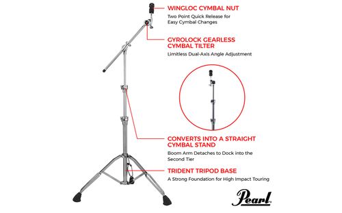 זוית נוספת Pearl B-1030 Cymbal Boom Stand
