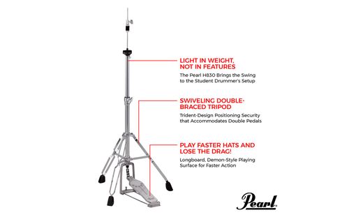 זוית נוספת Pearl H-830 Hi-Hat Stand