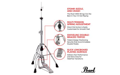 זוית נוספת Pearl H-930 Demon-Style Hi-Hat stand