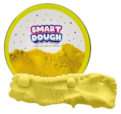 בצק קינטי: מארז 80 ג' של הבצק החכם בעולם בקופסת מתכת רב פעמית - צהוב