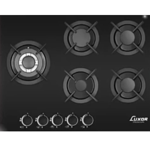 כיריים גז 5 להבות Luxor לוקסור LUX705CIGB זכוכית שחורה