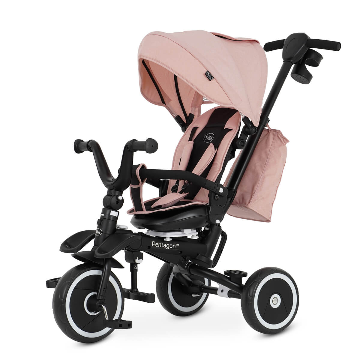 תלת אופן מסתובב ומתקפל טוויגי פנטגון – ™Twigy Pentagon צבע ורוד - Flamingo