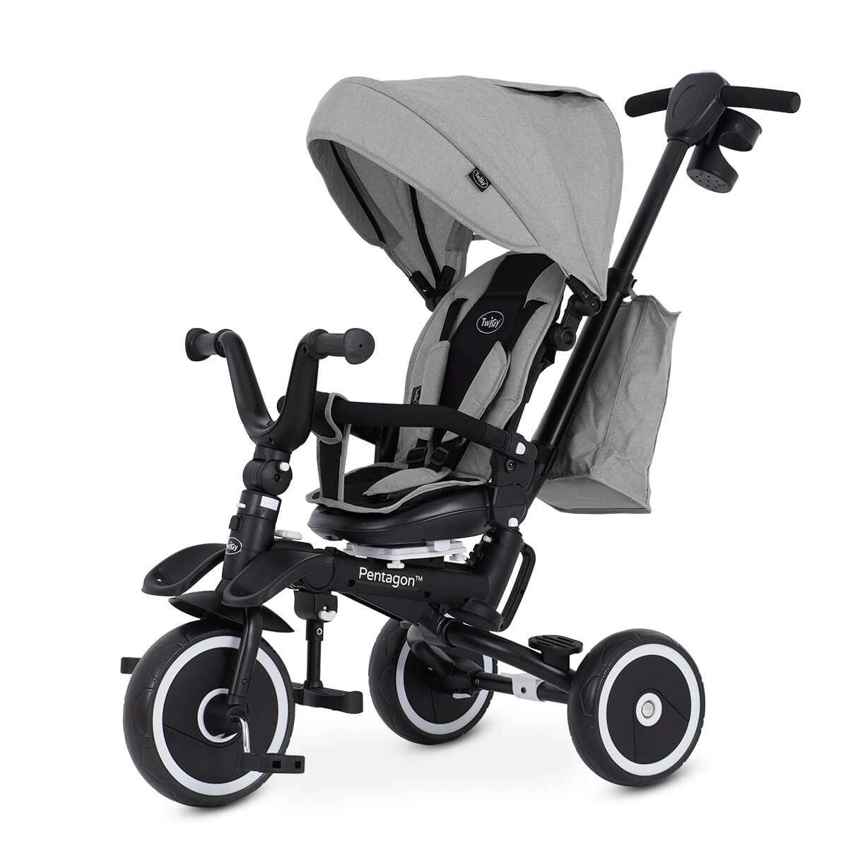תלת אופן מסתובב ומתקפל טוויגי פנטגון – ™Twigy Pentagon צבע אפור בהיר - Harbour