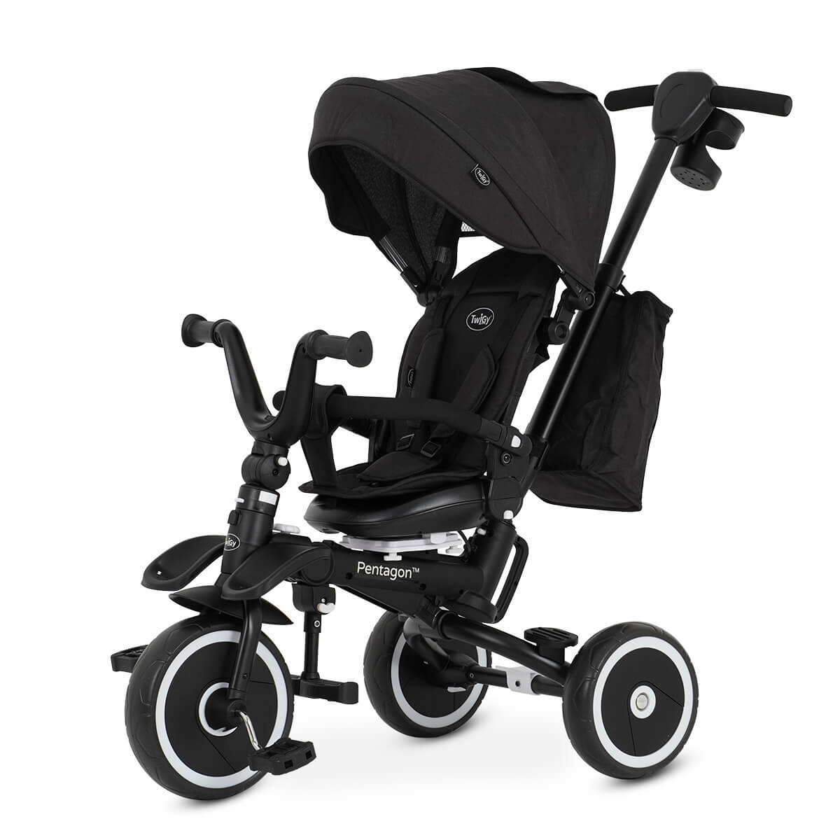 תלת אופן מסתובב ומתקפל טוויגי פנטגון – ™Twigy Pentagon צבע שחור - Raven
