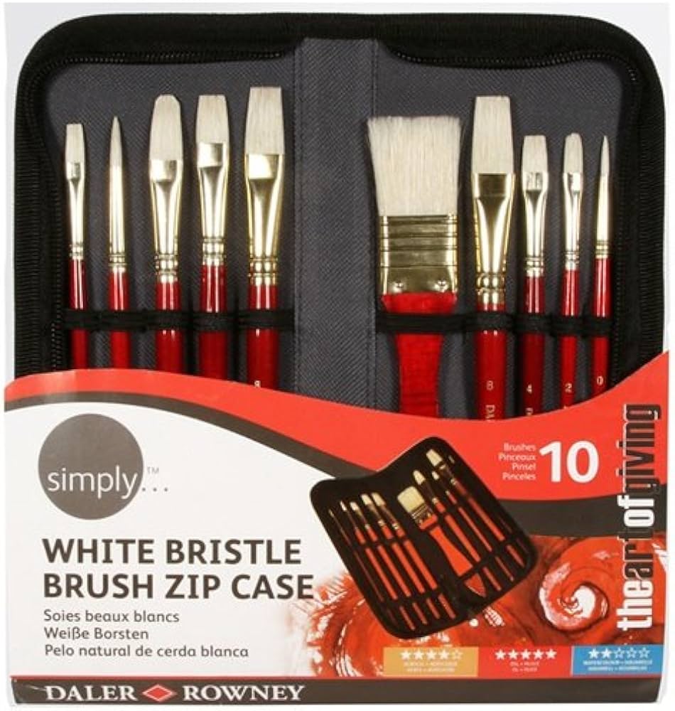 סט 10 מכחולים שיער טבעי לצבעי שמן מבית DALER ROWNEY