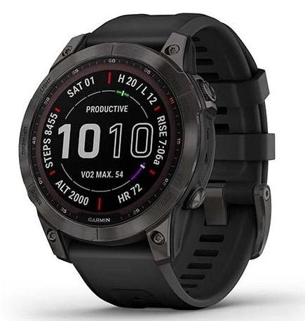 שעון ספורט חכם Garmin Fenix 7 Sapphire Solar Titanium