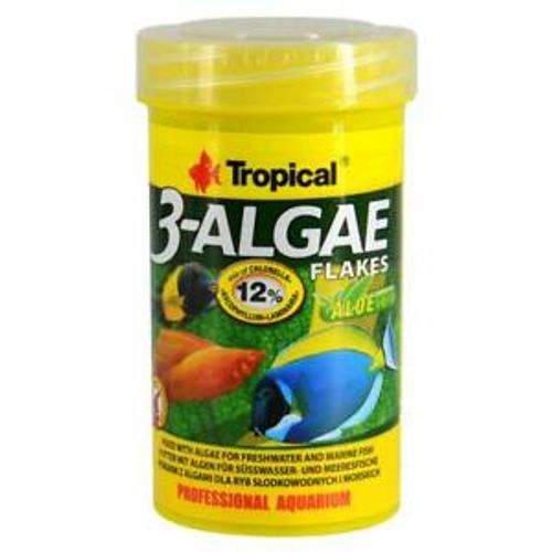 טרופיקל מזון דפים צמחי Tropical 3-Algae Flakes 250ml