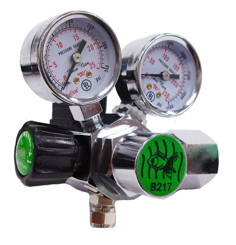 איסטה וסת CO2 עם שני שעוני לחץ וברז חשמלי