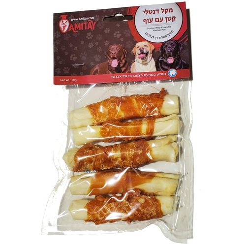 מקל דנטלי קטן עם עוף מארז 5 יחידות
