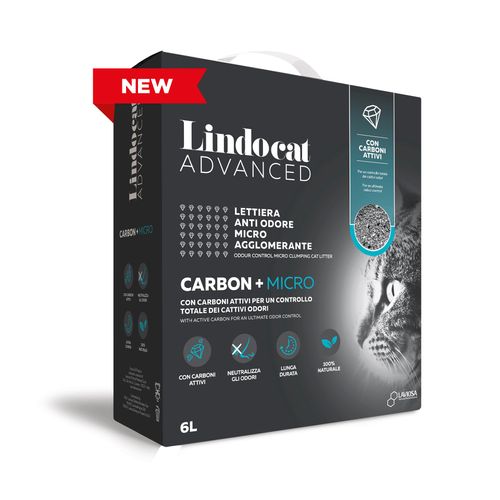 לינדוקט חול עם פחם פעיל ומיקרו גרגירים 6 ליטר Advanced Carbon + Micro